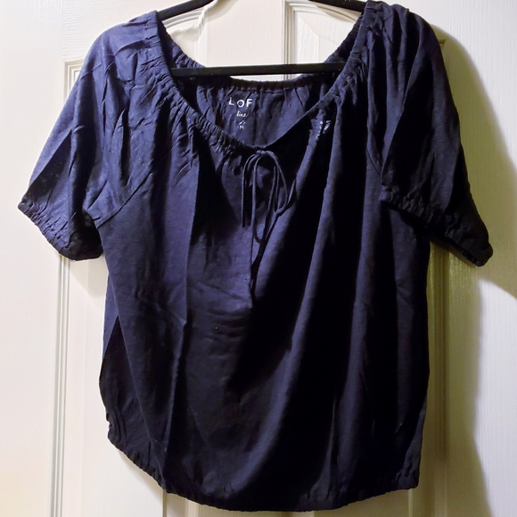 Loft Shirred Linen Tee - Picture 2 of 5